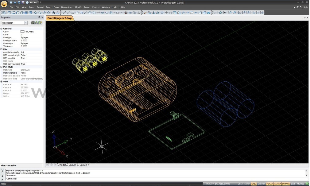 Diagrama do protótipo em "wireframe "